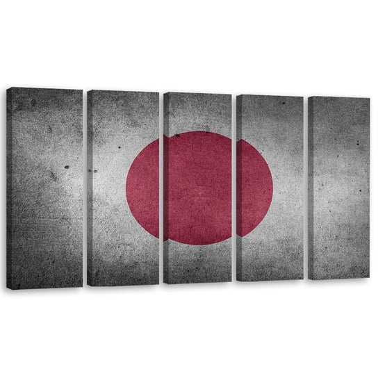 Obraz pięcioczęściowy na płótnie FEEBY, Flaga Japonii 200x80 Feeby