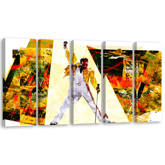 Obraz pięcioczęściowy na płótnie FEEBY, Freddie Mercury 150x60 Feeby