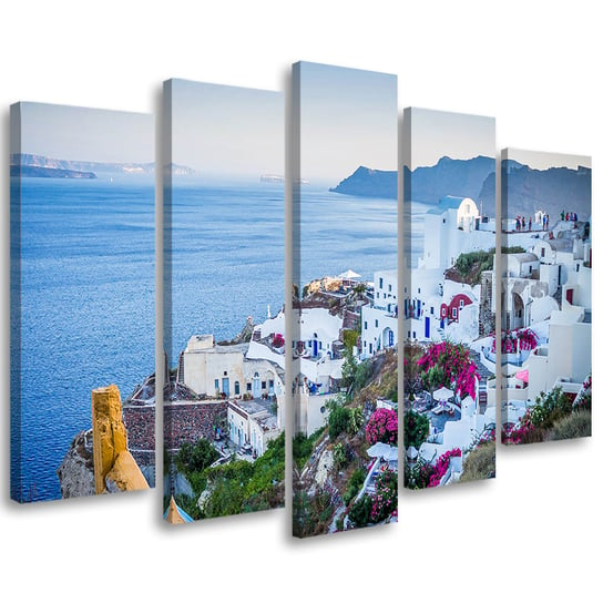 Obraz pięcioczęściowy na płótnie FEEBY, Grecja Santorini 150x100 Feeby