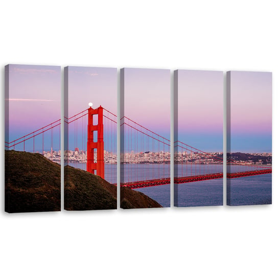 Obraz pięcioczęściowy na płótnie FEEBY, Most Golden Gate 200x80 Feeby