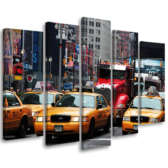 Obraz pięcioczęściowy na płótnie FEEBY, Taxi Times Square New York 150x100 Feeby