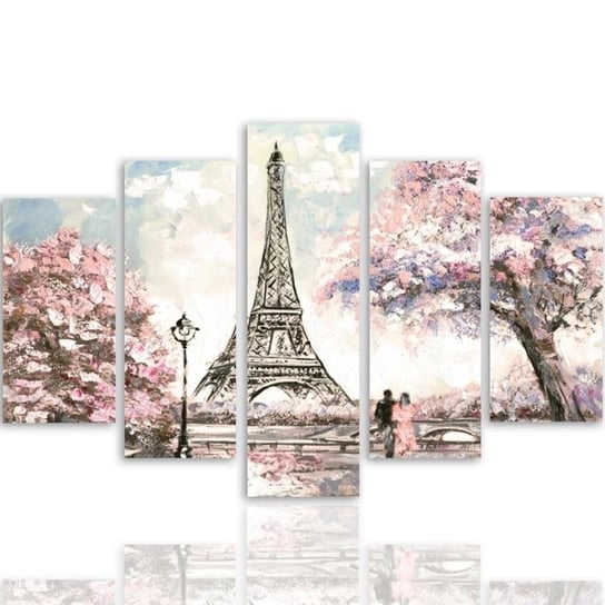 Obraz pięcioczęściowy na płótnie FEEBY, Wiosna w Paryżu 150x100 Feeby
