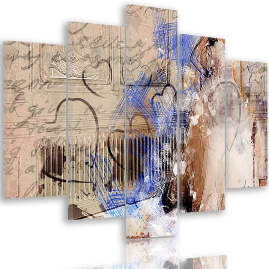 Obraz pięcioczęściowy na płótnie: Panna młoda abstrakcja, 120x250 cm Feeby