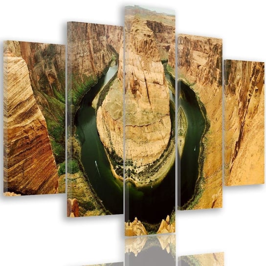 Obraz pięcioczęściowy na płótnie: Widok na Wielki Kanion 4, 120x250 cm Feeby