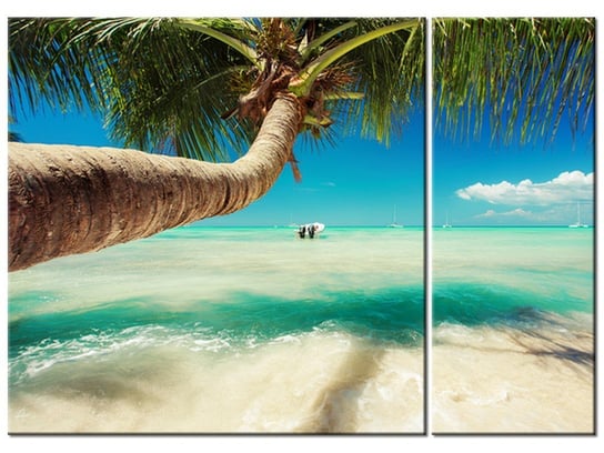 Obraz Piękna palma nad Morzem Karaibskim, 2 elementy, 70x50 cm Oobrazy