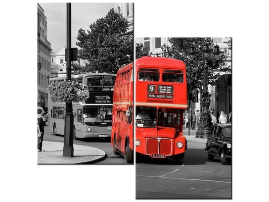 Obraz Piętrowy angielski autobus, 2 elementy, 60x60 cm Oobrazy