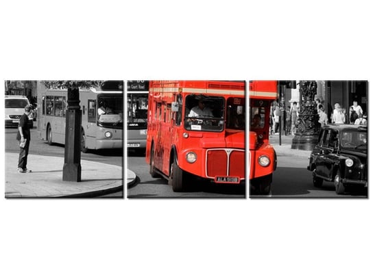 Obraz Piętrowy angielski autobus, 3 elementy, 150x50 cm Oobrazy