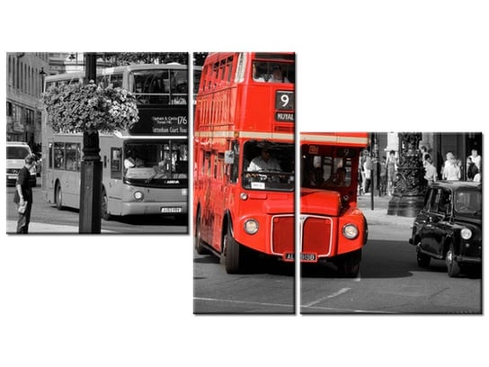Obraz Piętrowy angielski autobus, 3 elementy, 90x50 cm Oobrazy
