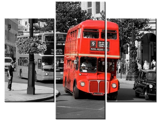 Obraz Piętrowy angielski autobus, 3 elementy, 90x70 cm Oobrazy
