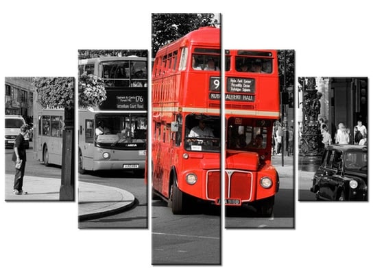 Obraz, Piętrowy angielski autobus, 5 elementów, 100x70 cm Oobrazy