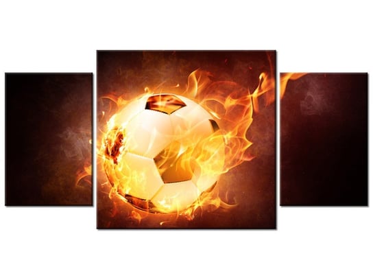Obraz Piłka w ogniu, 3 elementy, 80x40 cm Oobrazy