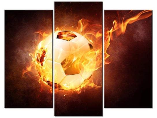 Obraz Piłka w ogniu, 3 elementy, 90x70 cm Oobrazy