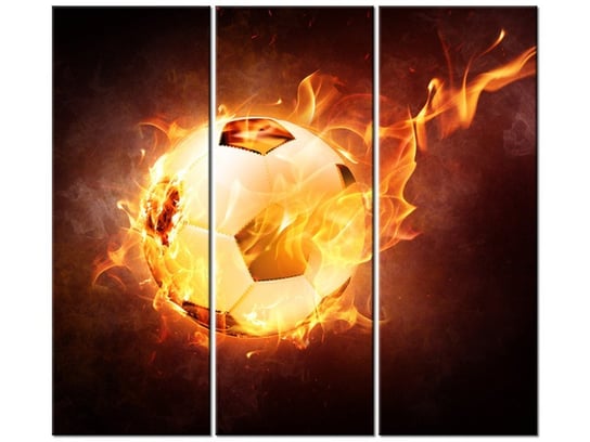 Obraz Piłka w ogniu, 3 elementy, 90x80 cm Oobrazy