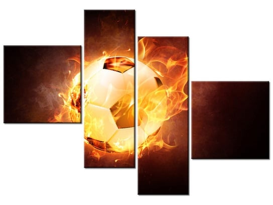 Obraz Piłka w ogniu, 4 elementy, 100x70 cm Oobrazy