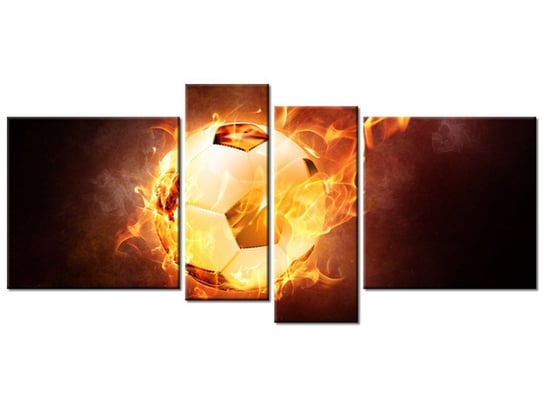 Obraz Piłka w ogniu, 4 elementy, 120x55 cm Oobrazy