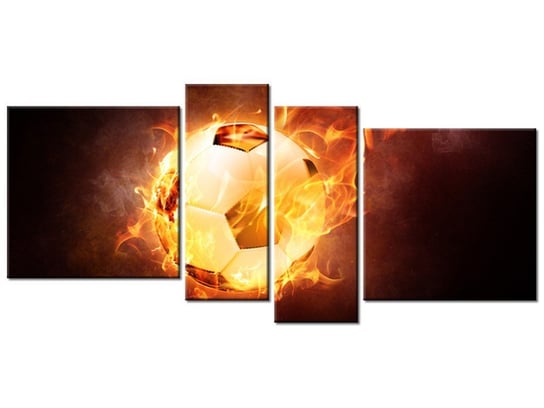 Obraz Piłka w ogniu, 4 elementy, 120x55 cm Oobrazy