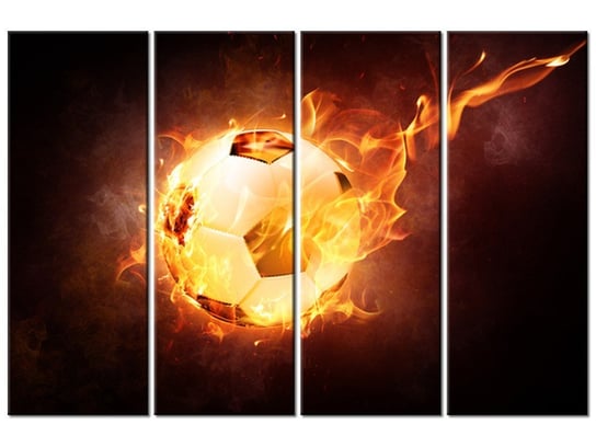 Obraz Piłka w ogniu, 4 elementy, 120x80 cm Oobrazy