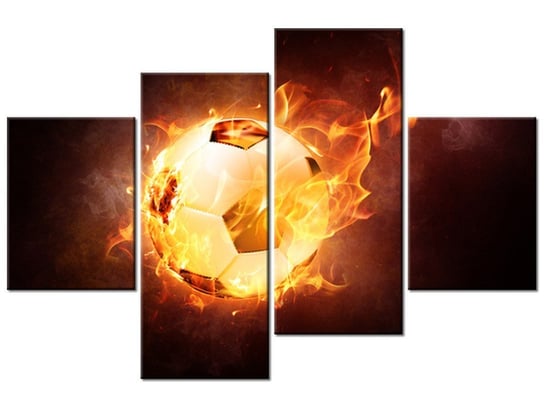 Obraz Piłka w ogniu, 4 elementy, 120x80 cm Oobrazy