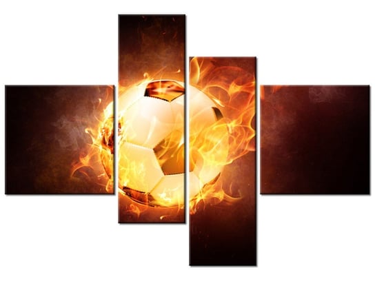 Obraz Piłka w ogniu, 4 elementy, 130x90 cm Oobrazy