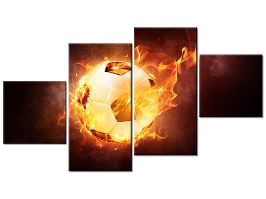 Obraz Piłka w ogniu, 4 elementy, 160x90 cm Oobrazy