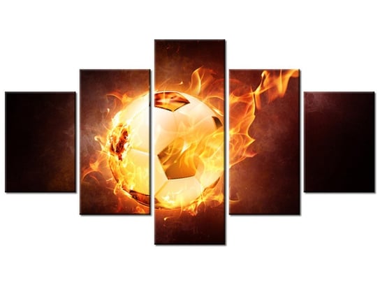 Obraz Piłka w ogniu, 5 elementów, 125x70 cm Oobrazy