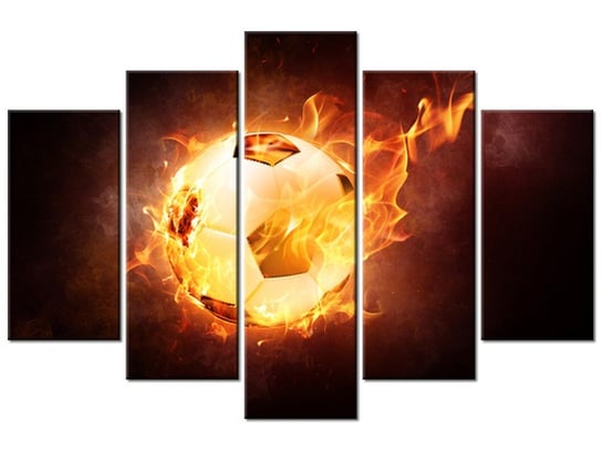 Obraz Piłka w ogniu, 5 elementów, 150x100 cm Oobrazy