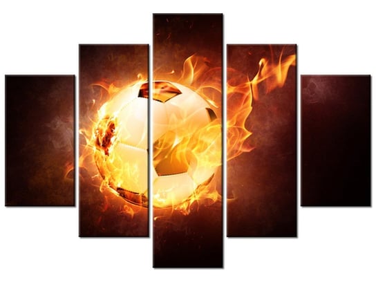 Obraz, Piłka w ogniu, 5 elementów, 150x105 cm Oobrazy