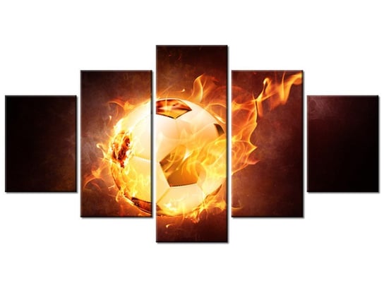 Obraz Piłka w ogniu, 5 elementów, 150x80 cm Oobrazy