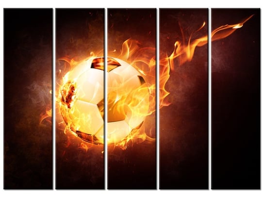 Obraz Piłka w ogniu, 5 elementów, 225x160 cm Oobrazy
