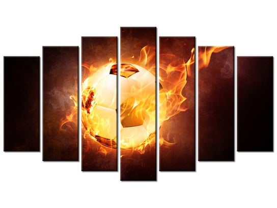 Obraz Piłka w ogniu, 7 elementów, 140x80 cm Oobrazy