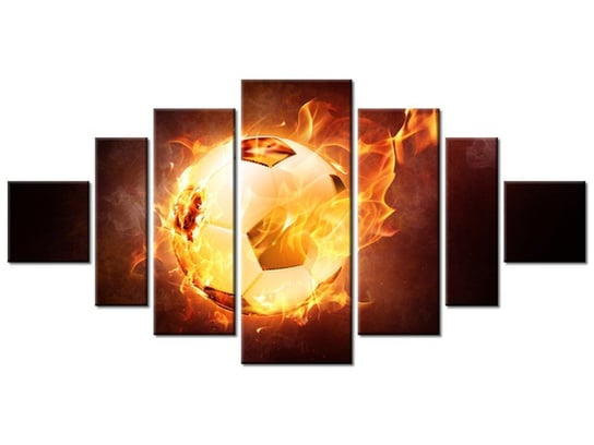 Obraz Piłka w ogniu, 7 elementów, 200x100 cm Oobrazy