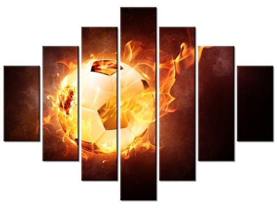 Obraz Piłka w ogniu, 7 elementów, 210x150 cm Oobrazy