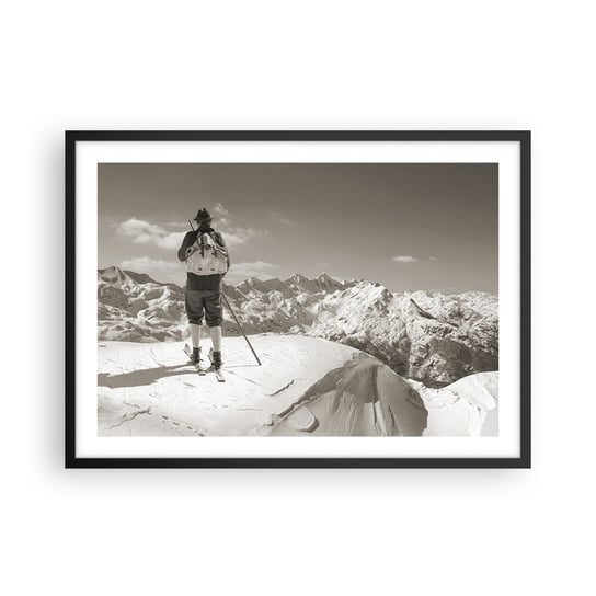 Obraz - Plakat - A góry te same - 70x50cm - Krajobraz Góry Narciarz - Nowoczesny modny obraz Plakat czarna rama ARTTOR ARTTOR