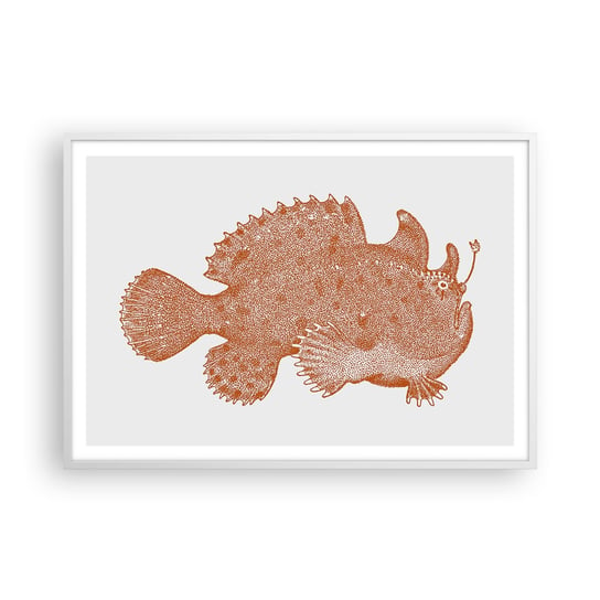 Obraz - Plakat - A jednak ryba - 100x70cm - Ryba Morska Ocean Nadmorski - Foto Plakaty w ramie koloru białego do Salonu Sypialni ARTTOR ARTTOR