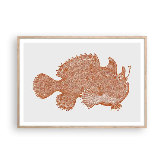 Obraz - Plakat - A jednak ryba - 100x70cm - Ryba Morska Ocean Nadmorski - Foto Plakaty w ramie koloru jasny dąb do Salonu Sypialni ARTTOR ARTTOR