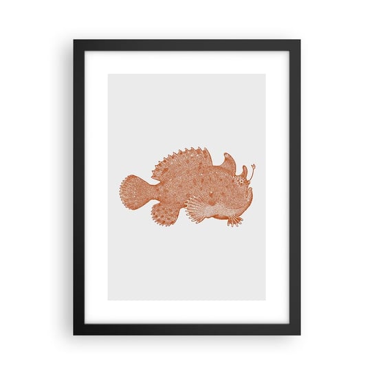 Obraz - Plakat - A jednak ryba - 30x40cm - Ryba Morska Ocean Nadmorski - Foto Plakaty na ścianę w czarnej ramie - Plakat do Salonu Sypialni ARTTOR ARTTOR