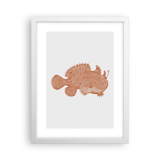 Obraz - Plakat - A jednak ryba - 30x40cm - Ryba Morska Ocean Nadmorski - Foto Plakaty na ścianę w ramie białej - Plakat do Salonu Sypialni ARTTOR ARTTOR
