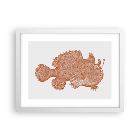 Obraz - Plakat - A jednak ryba - 40x30cm - Ryba Morska Ocean Nadmorski - Foto Plakaty na ścianę w ramie białej - Plakat do Salonu Sypialni ARTTOR ARTTOR