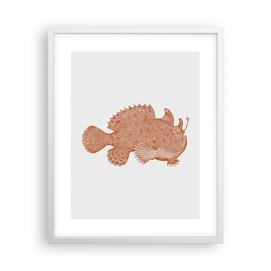 Obraz - Plakat - A jednak ryba - 40x50cm - Ryba Morska Ocean Nadmorski - Foto Plakaty w ramie koloru białego do Salonu Sypialni ARTTOR ARTTOR