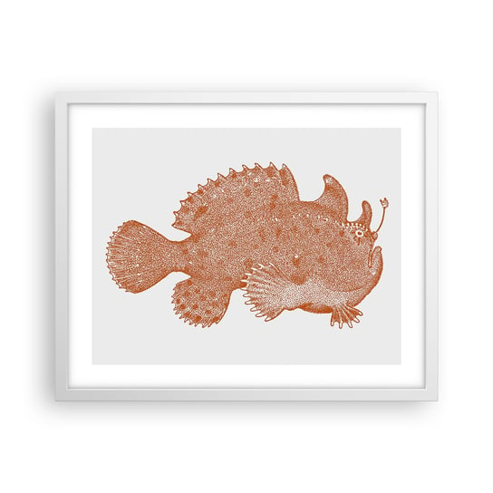 Obraz - Plakat - A jednak ryba - 50x40cm - Ryba Morska Ocean Nadmorski - Foto Plakaty w ramie koloru białego do Salonu Sypialni ARTTOR ARTTOR