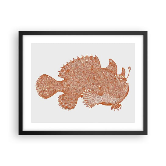 Obraz - Plakat - A jednak ryba - 50x40cm - Ryba Morska Ocean Nadmorski - Foto Plakaty w ramie koloru czarnego do Salonu Sypialni ARTTOR ARTTOR