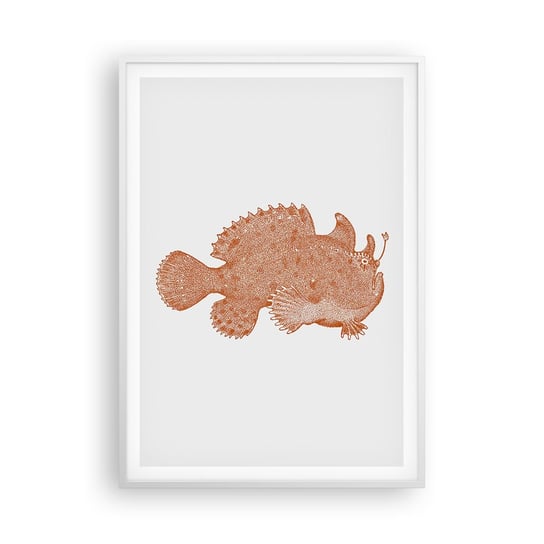 Obraz - Plakat - A jednak ryba - 70x100cm - Ryba Morska Ocean Nadmorski - Foto Plakaty w ramie koloru białego do Salonu Sypialni ARTTOR ARTTOR