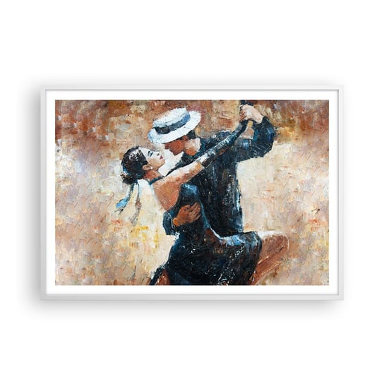 Obraz - Plakat - A la Rudolf Valentino - 100x70cm - Abstrakcja Taniec Tango - Foto Plakaty w ramie koloru białego do Salonu Sypialni ARTTOR ARTTOR