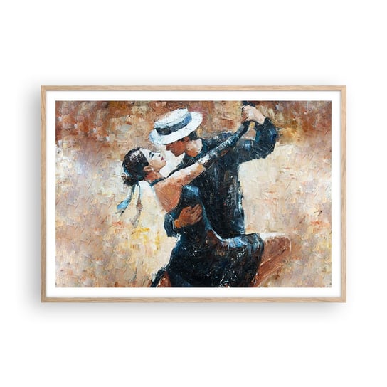 Obraz - Plakat - A la Rudolf Valentino - 100x70cm - Abstrakcja Taniec Tango - Foto Plakaty w ramie koloru jasny dąb do Salonu Sypialni ARTTOR ARTTOR