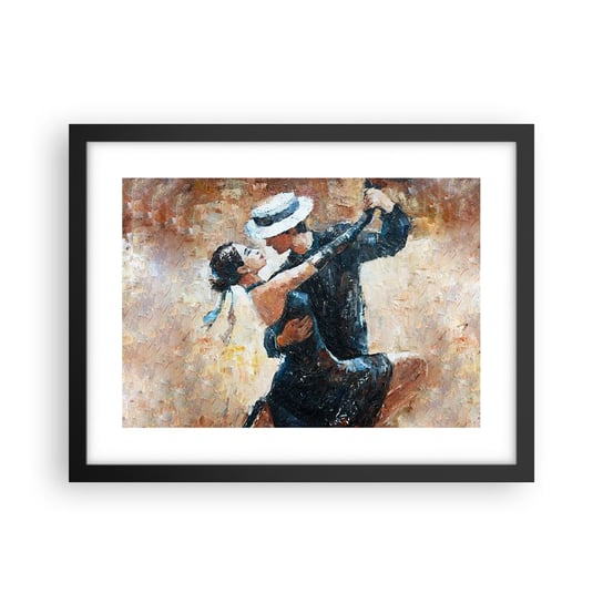 Obraz - Plakat - A la Rudolf Valentino - 40x30cm - Abstrakcja Taniec Tango - Foto Plakaty na ścianę w czarnej ramie - Plakat do Salonu Sypialni ARTTOR ARTTOR