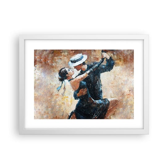 Obraz - Plakat - A la Rudolf Valentino - 40x30cm - Abstrakcja Taniec Tango - Foto Plakaty na ścianę w ramie białej - Plakat do Salonu Sypialni ARTTOR ARTTOR