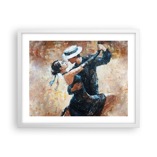 Obraz - Plakat - A la Rudolf Valentino - 50x40cm - Abstrakcja Taniec Tango - Foto Plakaty w ramie koloru białego do Salonu Sypialni ARTTOR ARTTOR