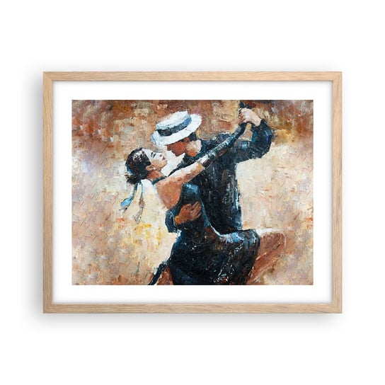 Obraz - Plakat - A la Rudolf Valentino - 50x40cm - Abstrakcja Taniec Tango - Foto Plakaty w ramie koloru jasny dąb do Salonu Sypialni ARTTOR ARTTOR