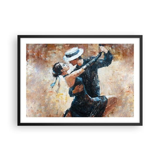 Obraz - Plakat - A la Rudolf Valentino - 70x50cm - Abstrakcja Taniec Tango - Nowoczesny modny obraz Plakat czarna rama ARTTOR ARTTOR