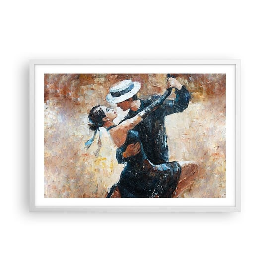 Obraz - Plakat - A la Rudolf Valentino - 70x50cm - Abstrakcja Taniec Tango - Nowoczesny modny obraz Plakat rama biała ARTTOR ARTTOR